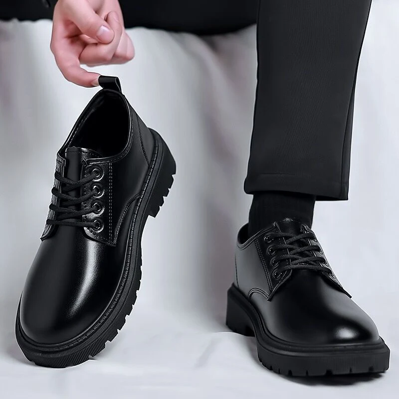 Herren Klassische Schnürschuhe mit rutschfester Gummisohle und robustem Obermaterial