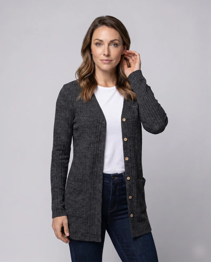 Damen Strickcardigan mit praktischen Taschen und Knopfdetails