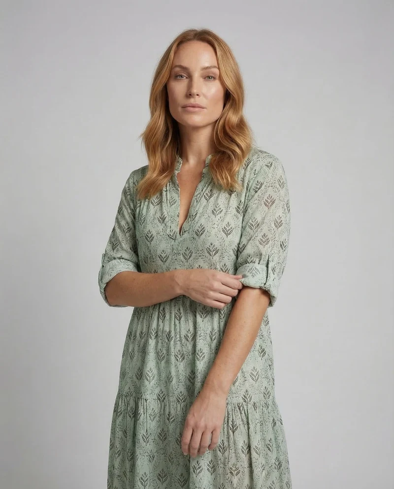 Damen Maxikleid Sommer Baumwolle