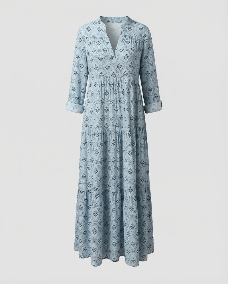 Damen Maxikleid Sommer Baumwolle