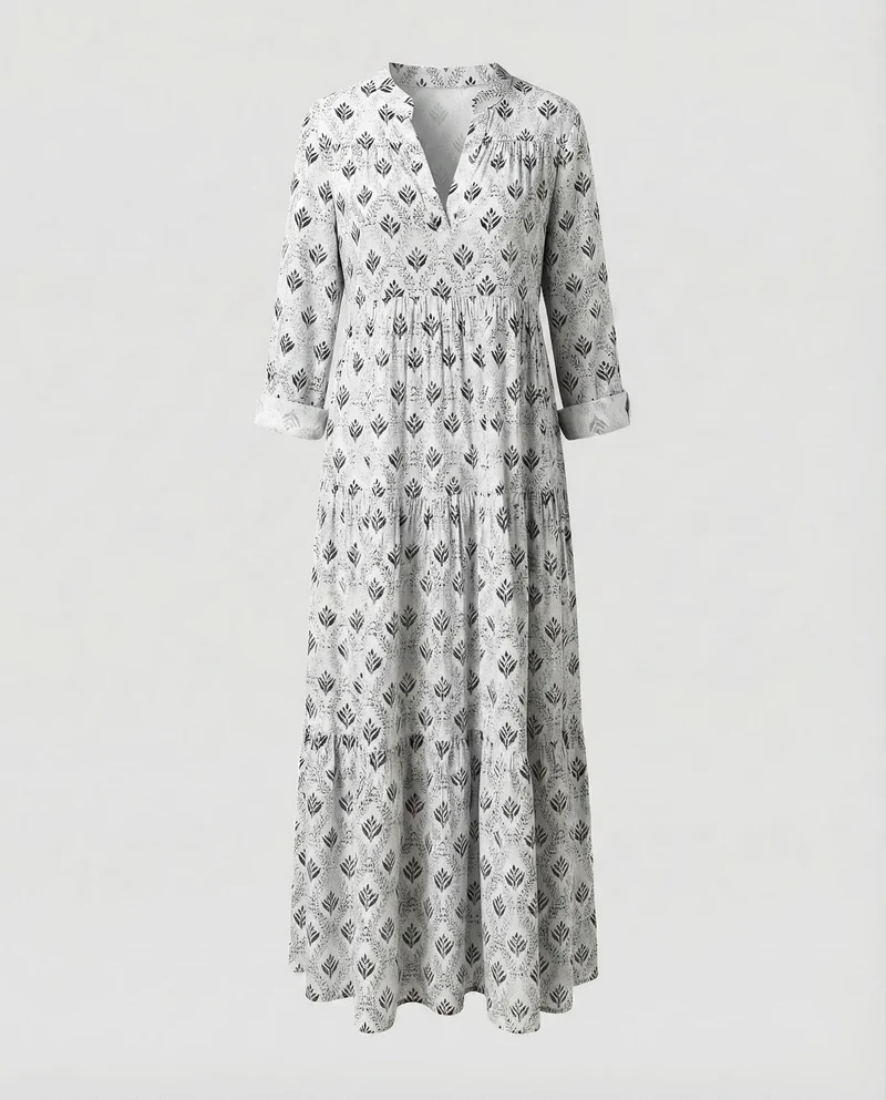 Damen Maxikleid Sommer Baumwolle