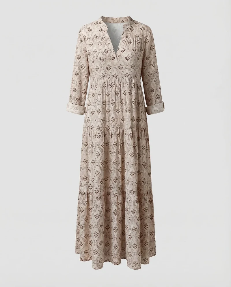 Damen Maxikleid Sommer Baumwolle