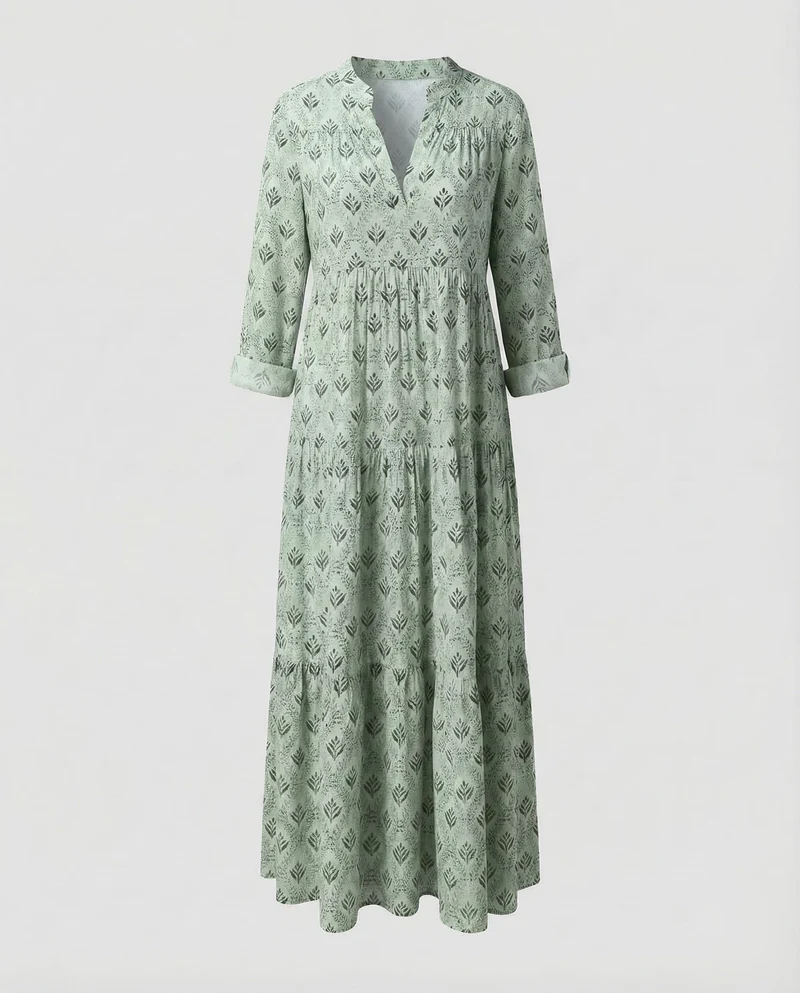 Damen Maxikleid Sommer Baumwolle