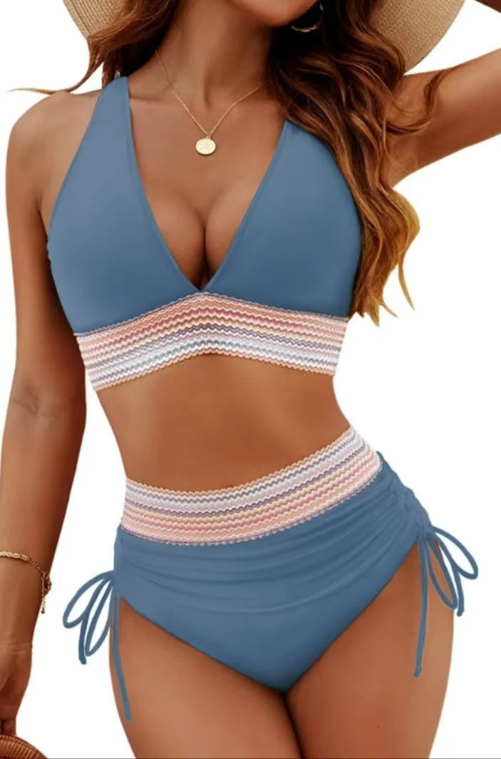 Damen Push-Up Bikini-Set mit verstellbaren Trägersystem und hohem Taillen-Slip Nord Taschen