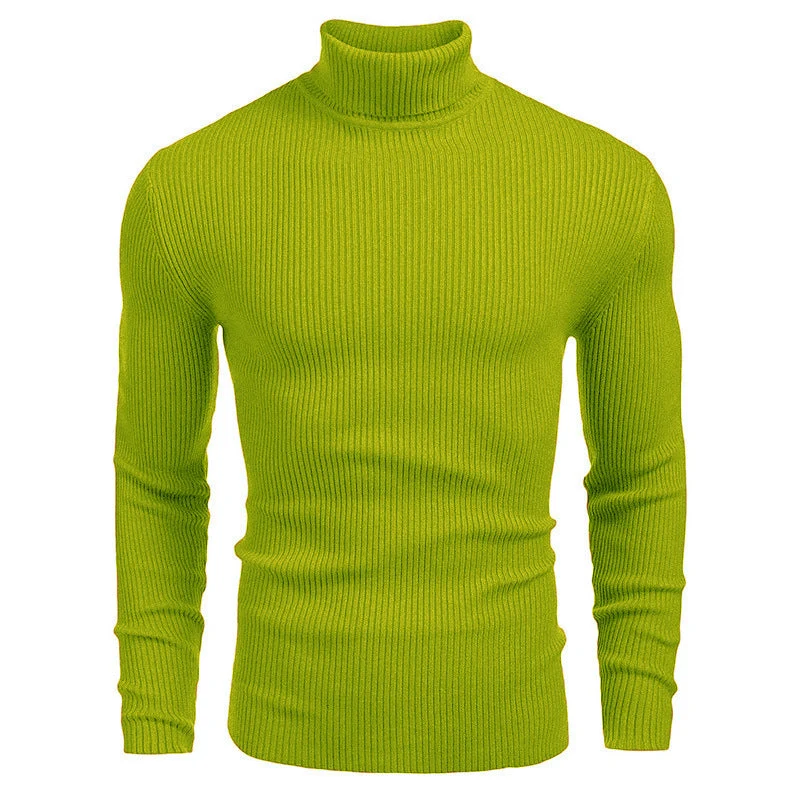 Herren Rollkragenpullover aus feinem Rippstrickmaterial