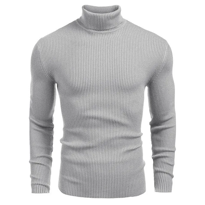 Herren Rollkragenpullover aus feinem Rippstrickmaterial