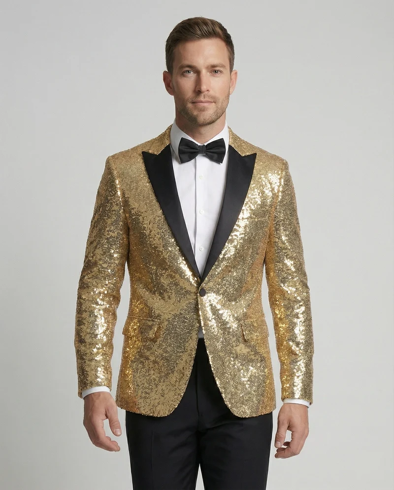 Glänzender Herren Pailletten Blazer