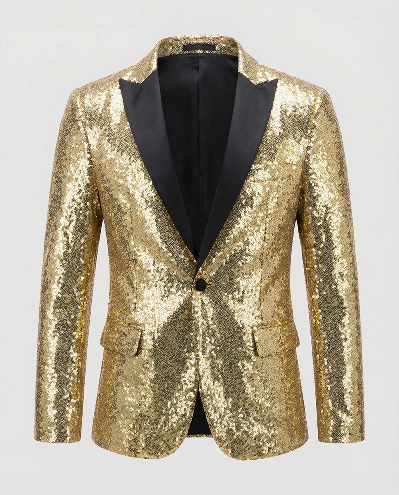 Glänzender Herren Pailletten Blazer