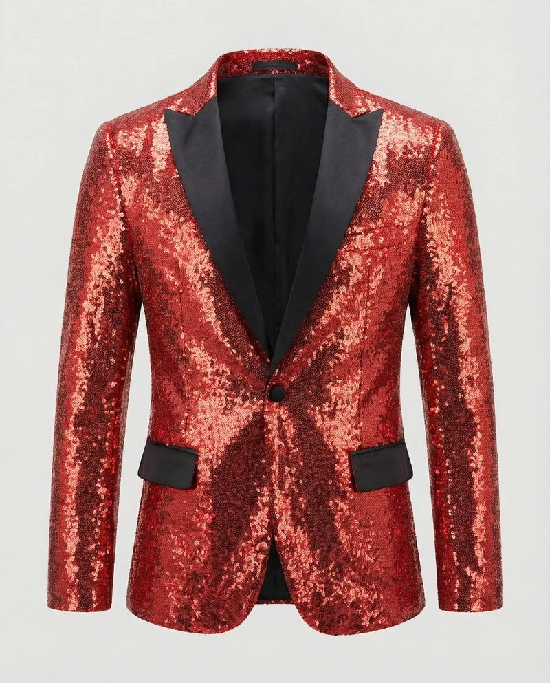 Glänzender Herren Pailletten Blazer