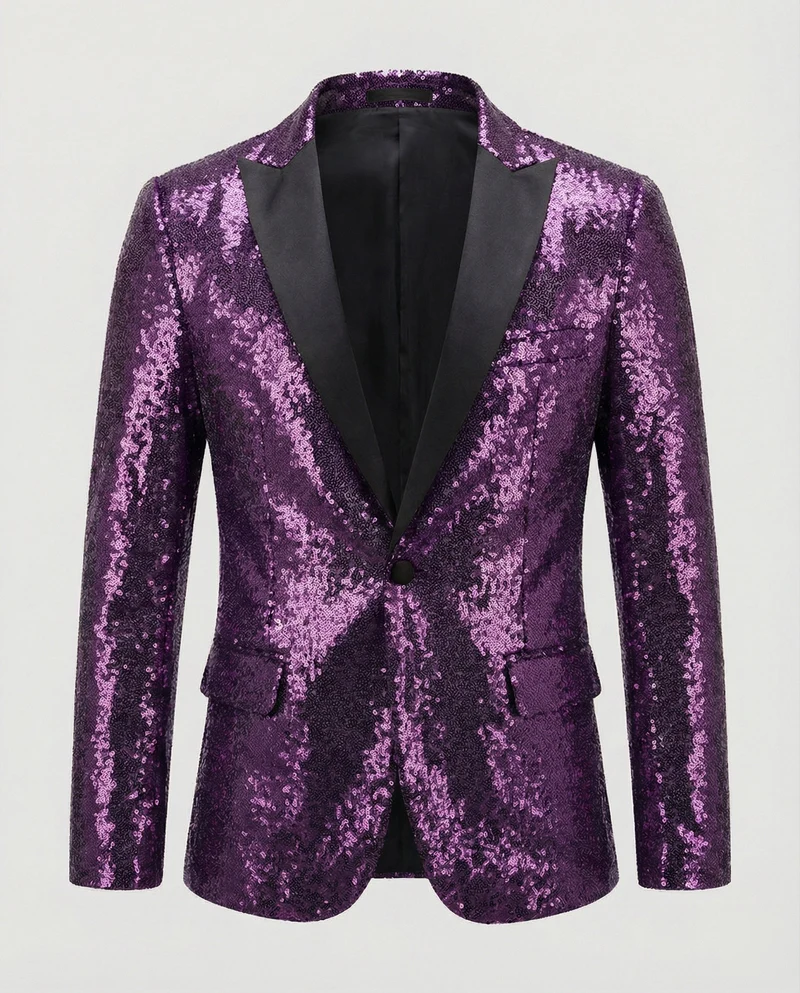 Glänzender Herren Pailletten Blazer