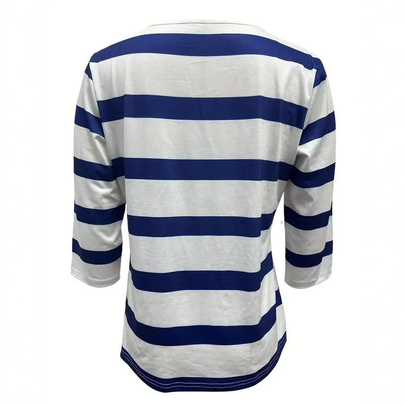 Damen Langarmshirt mit maritimem Streifenmuster