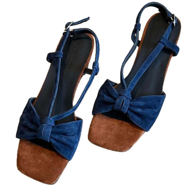 Damen Sandalen mit elegantem Schleifen-Design und komfortablem Blockabsatz