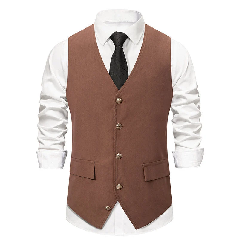 Herren elegante Anzugweste mit feinen Details und praktischen Taschen