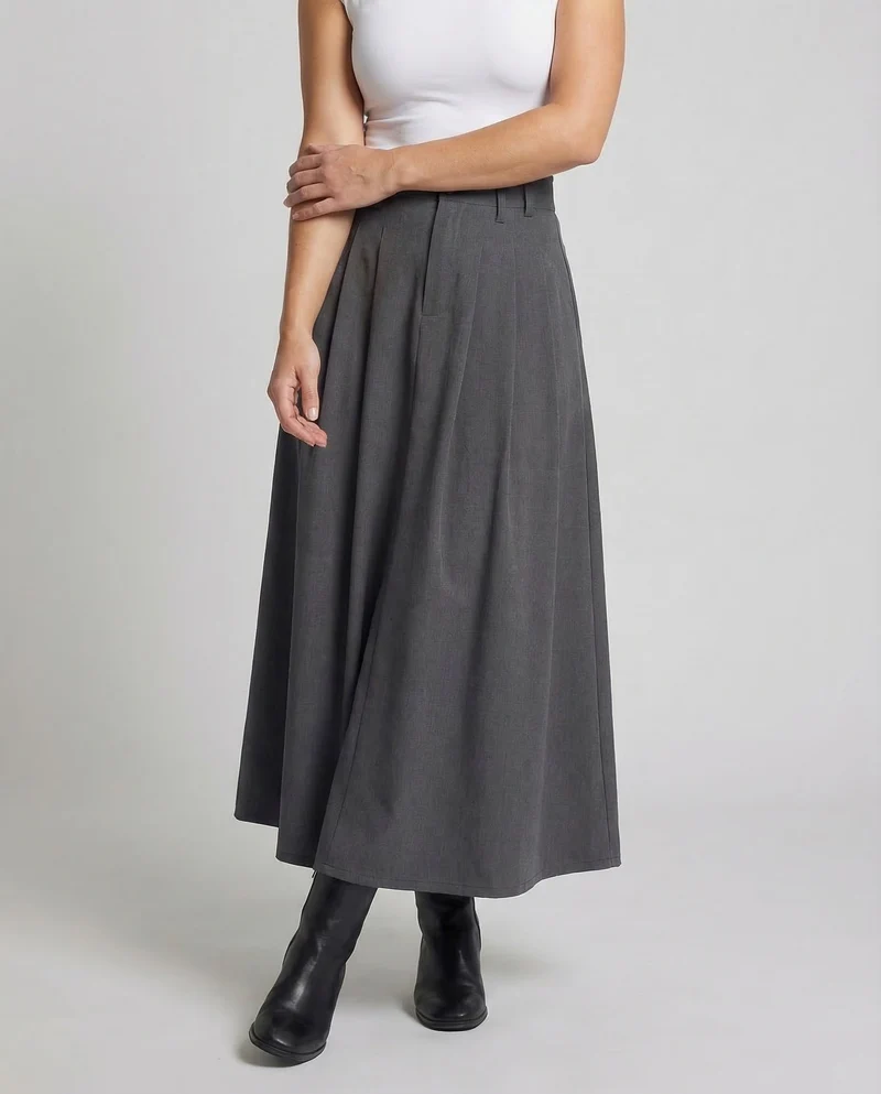 Damen Maxirock A Linie High Waist