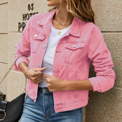 Damen Jeansjacke im modischen Look mit anatomischem Schnitt und praktischen Taschen