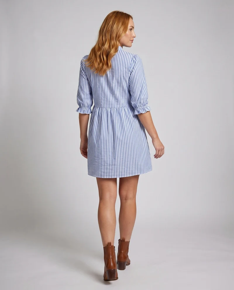 Damen Hemdblusenkleid mit Rüschendetails