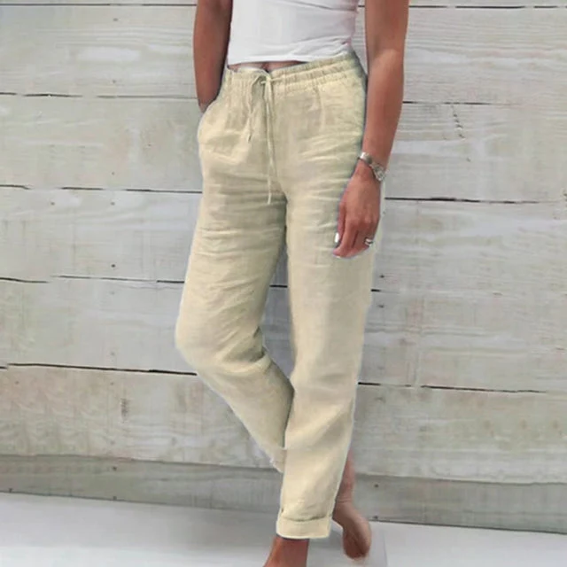 【Baumwolle】Lässige Gerade Geschnittene Hose