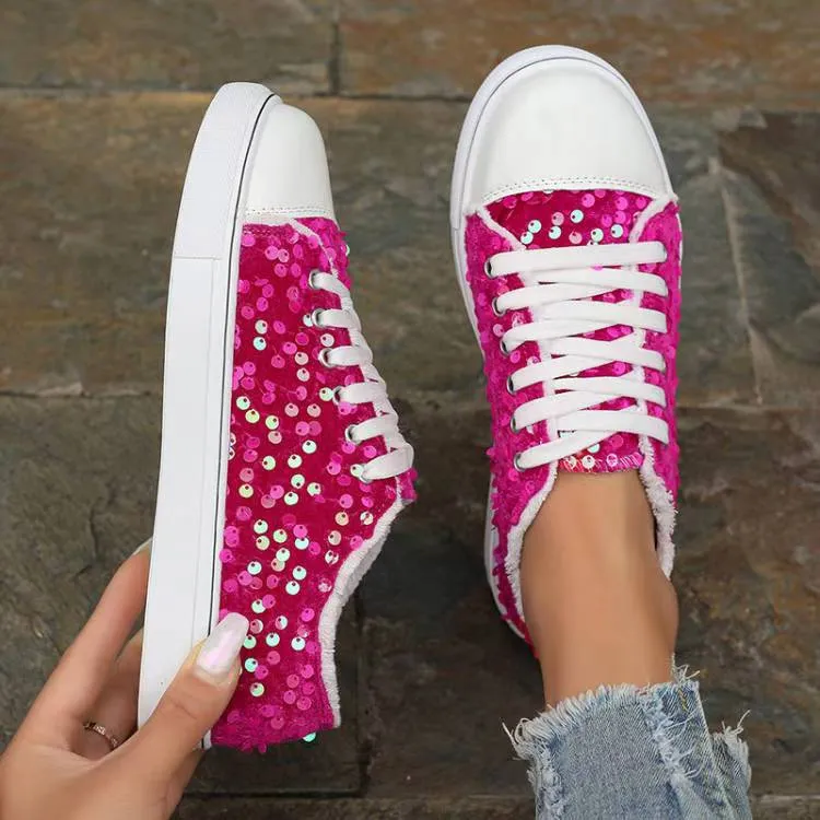 Damen Glitzernde Sneaker mit modischen Pailletten und lässigem Design