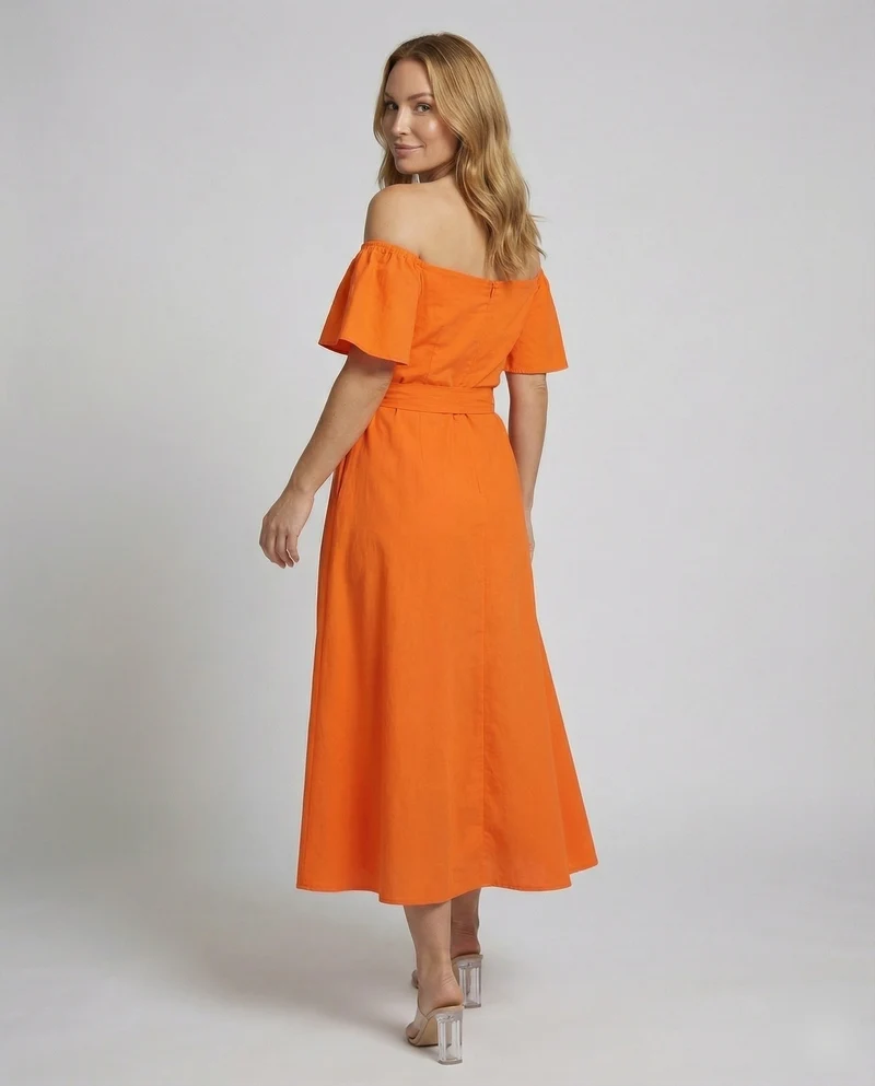 Damen asymmetrisches Midikleid mit Stufenrock