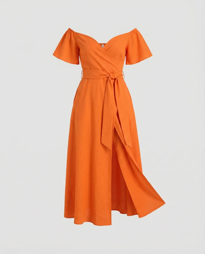 Damen asymmetrisches Midikleid mit Stufenrock