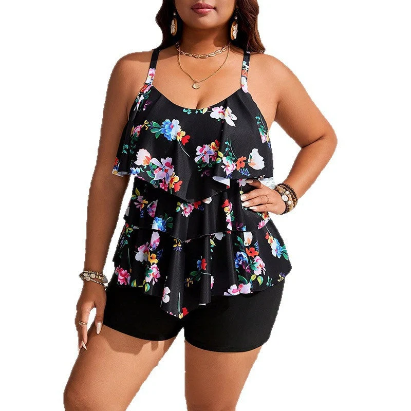 Damen Tankini mit Rüschendesign und integrierten Shorts Nord Taschen