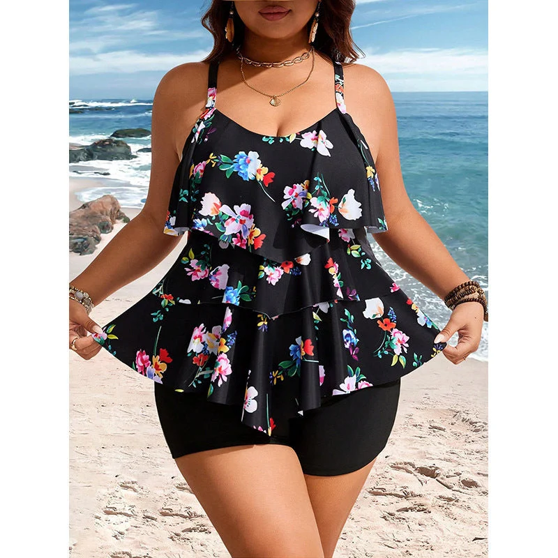 Damen Tankini mit Rüschendesign und integrierten Shorts Nord Taschen