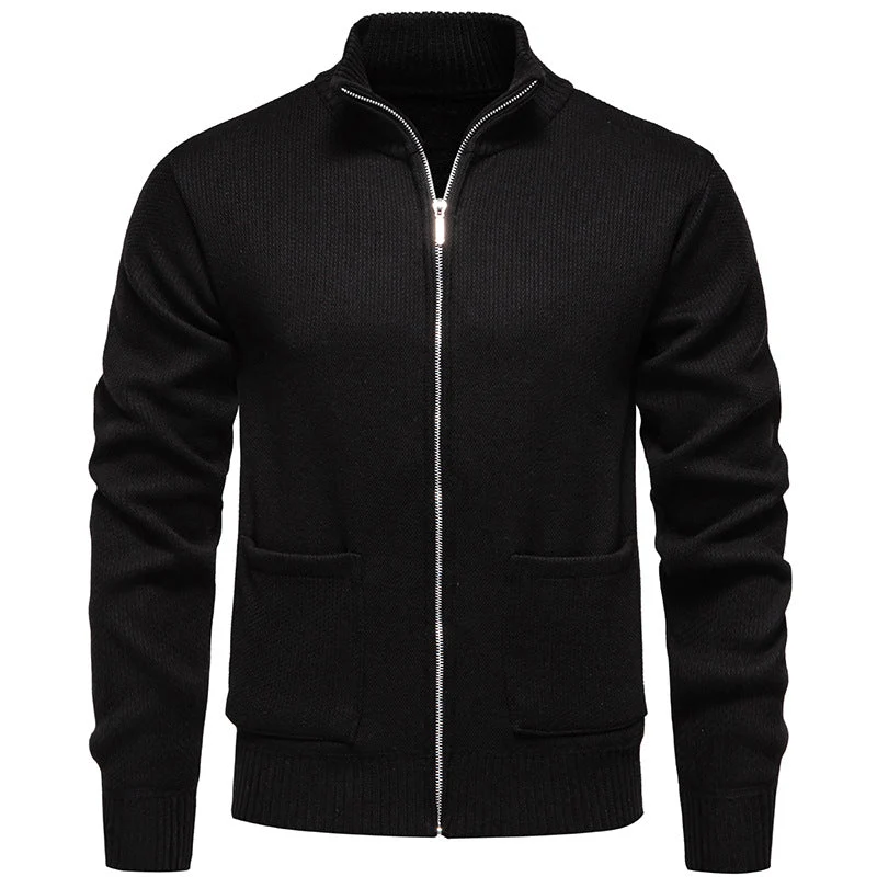 Herren Strickjacke mit durchgehendem Reißverschluss und seitlichen Taschen