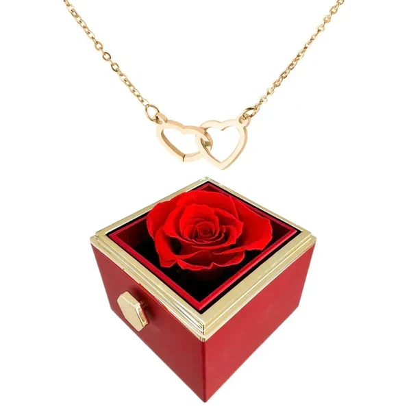 Rosenbox mit Halskette perfekt für den Valentinstag