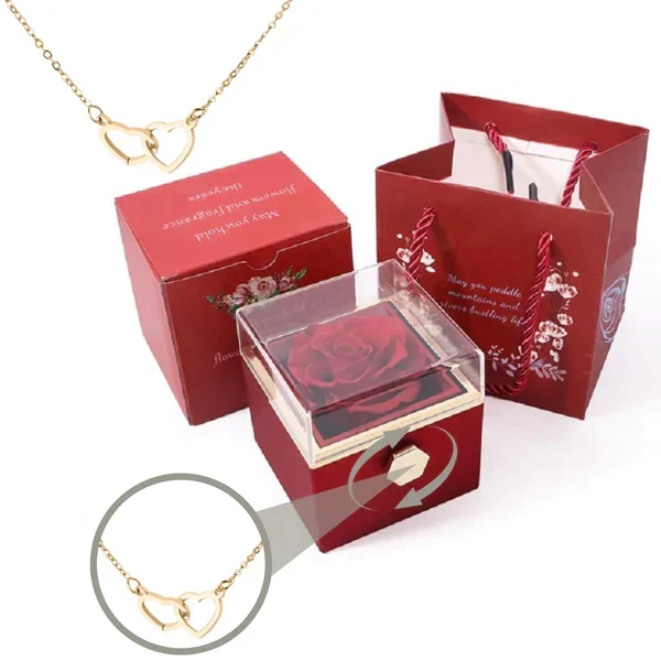 Rosenbox mit Halskette perfekt für den Valentinstag