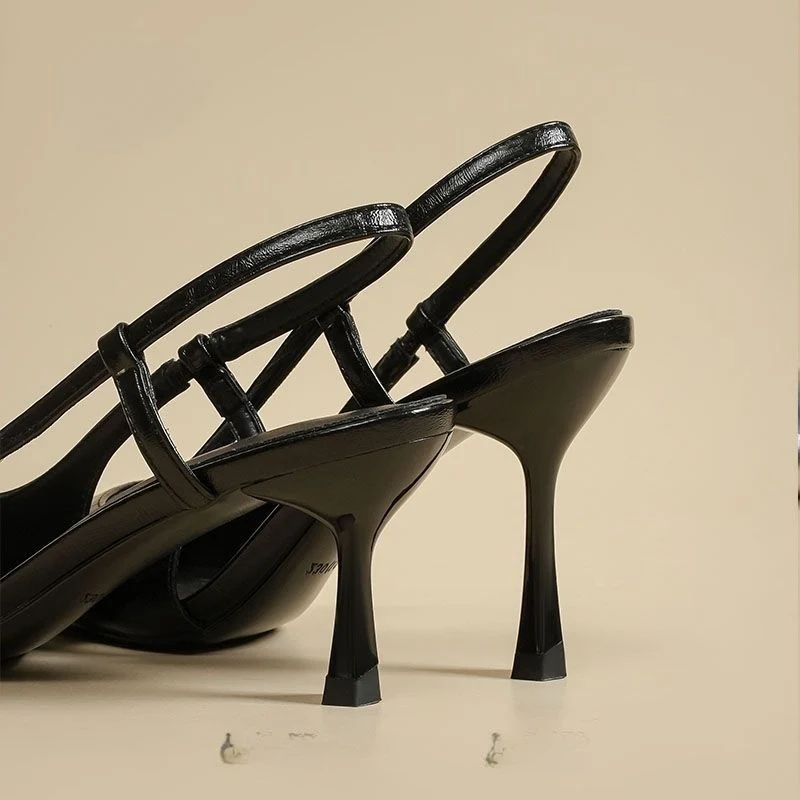 Damen elegante Slingback Pumps mit metallic glänzendem Obermaterial - Arvani