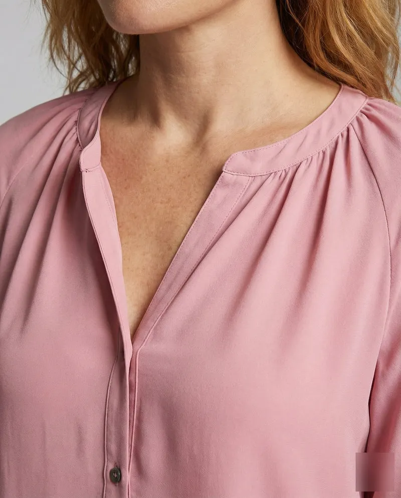 Damen Viskose V-Ausschnitt Hemdbluse
