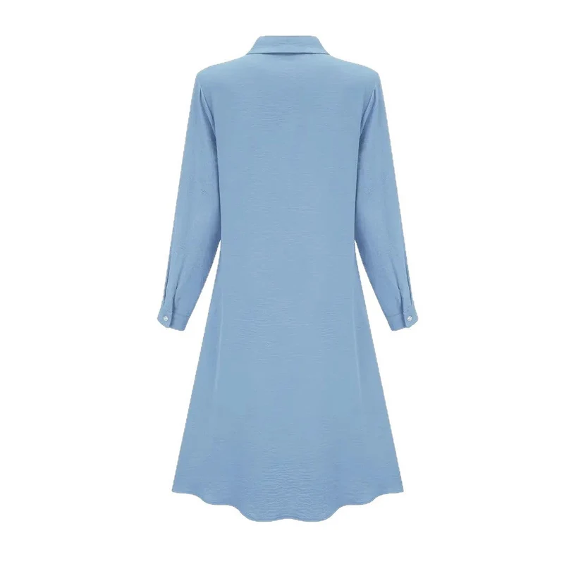 Damen Hemdblusenkleid mit praktischen Taschen und elegantem Schnitt