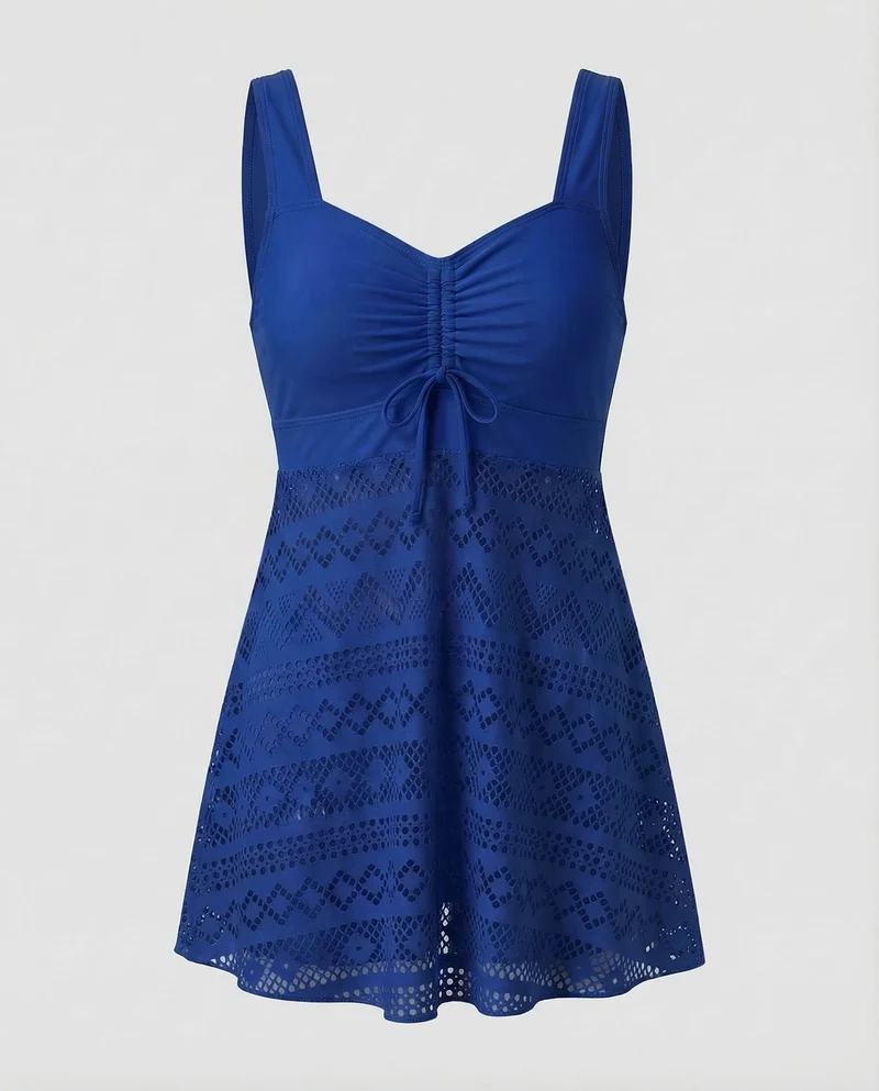 Damen Badekleid Häkel-Überwurf
