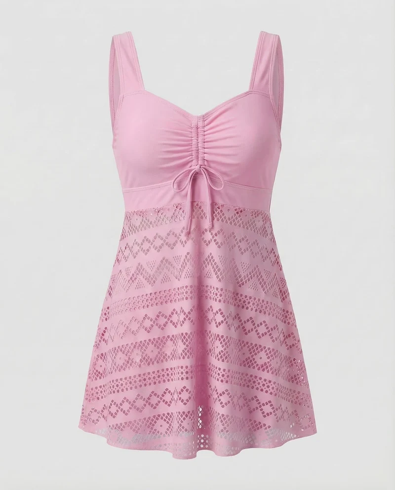 Damen Badekleid Häkel-Überwurf