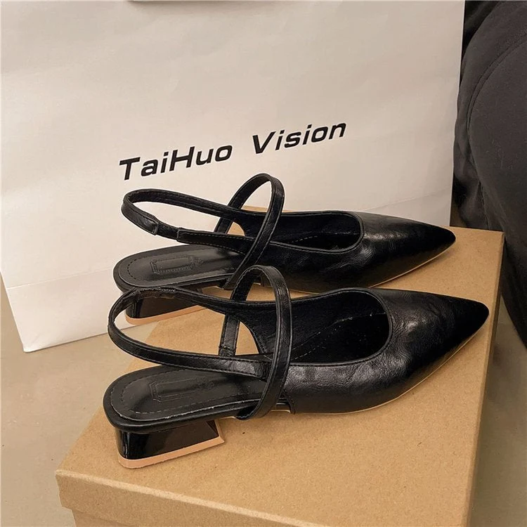Damen elegante Slingback-Ballerinas aus glänzendem Material