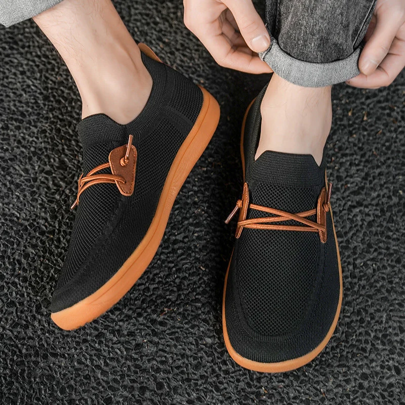 Herren atmungsaktiver Strick-Schlupfsneaker mit elastischem Einstieg und dämpfender Leichtsohle