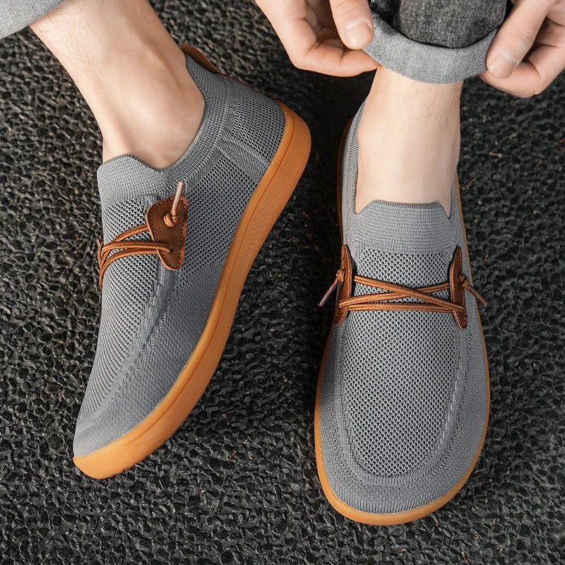 Herren atmungsaktiver Strick-Schlupfsneaker mit elastischem Einstieg und dämpfender Leichtsohle