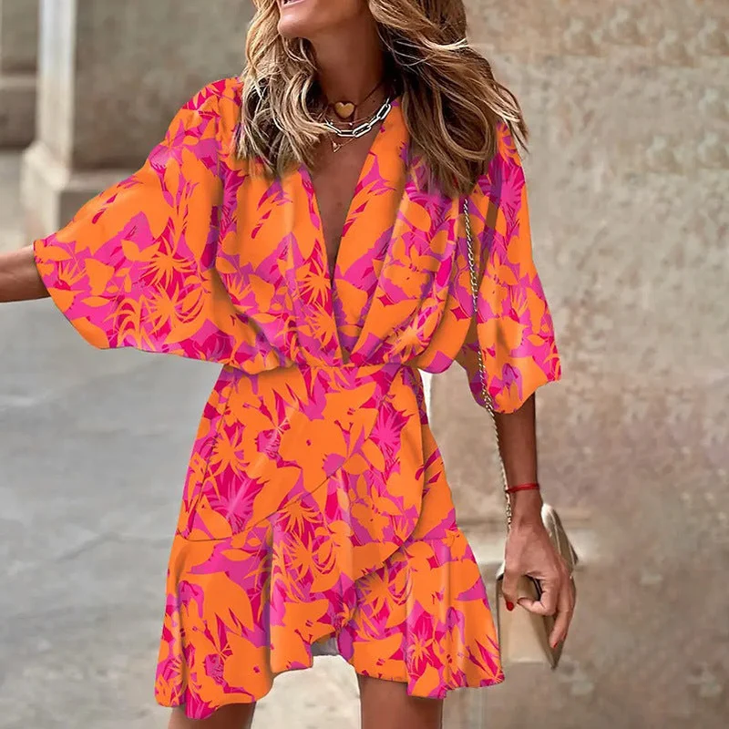 Elegantes Kleid mit Fledermausärmeln