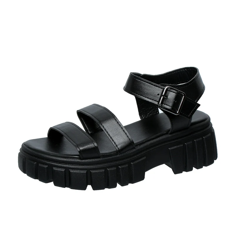 Damen Komfortable Plateau-Sandalen mit verstellbarem Riemen und rutschfester Sohle