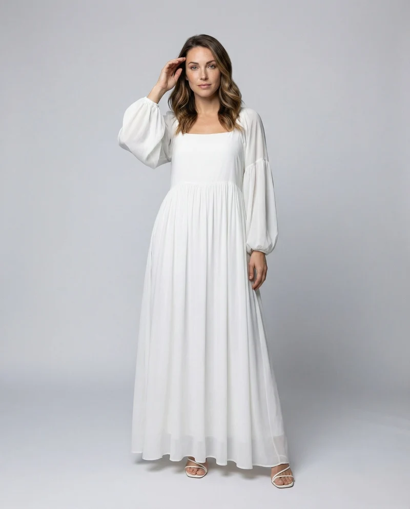 Damen Fließende Boho Chiffon Maxikleid