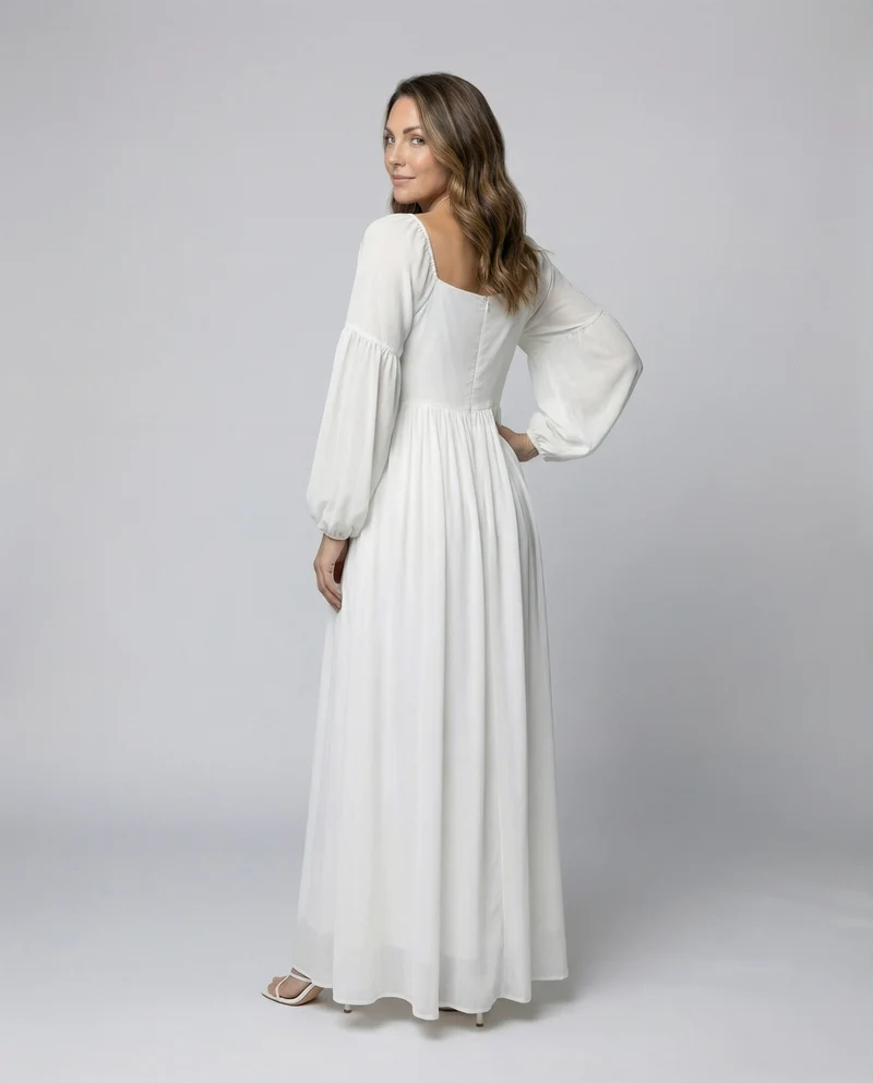 Damen Fließende Boho Chiffon Maxikleid