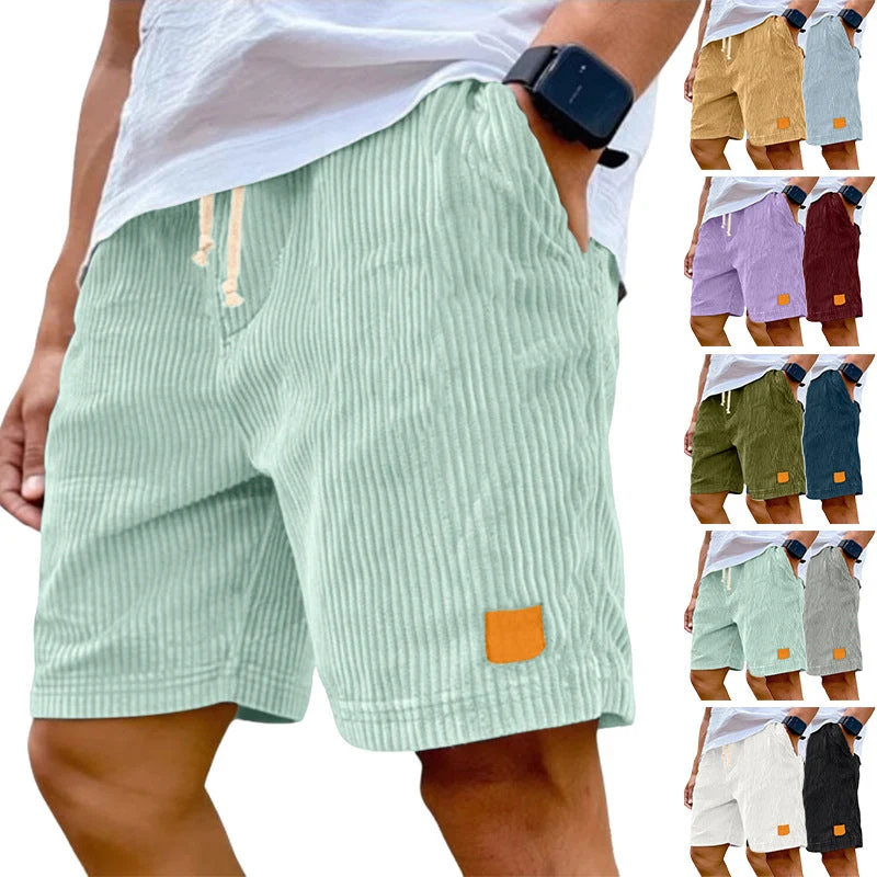 Herren Feincord-Shorts mit elastischem Tunnelzugbund, Kordelzug und tiefen Eingrifftaschen Nord Taschen