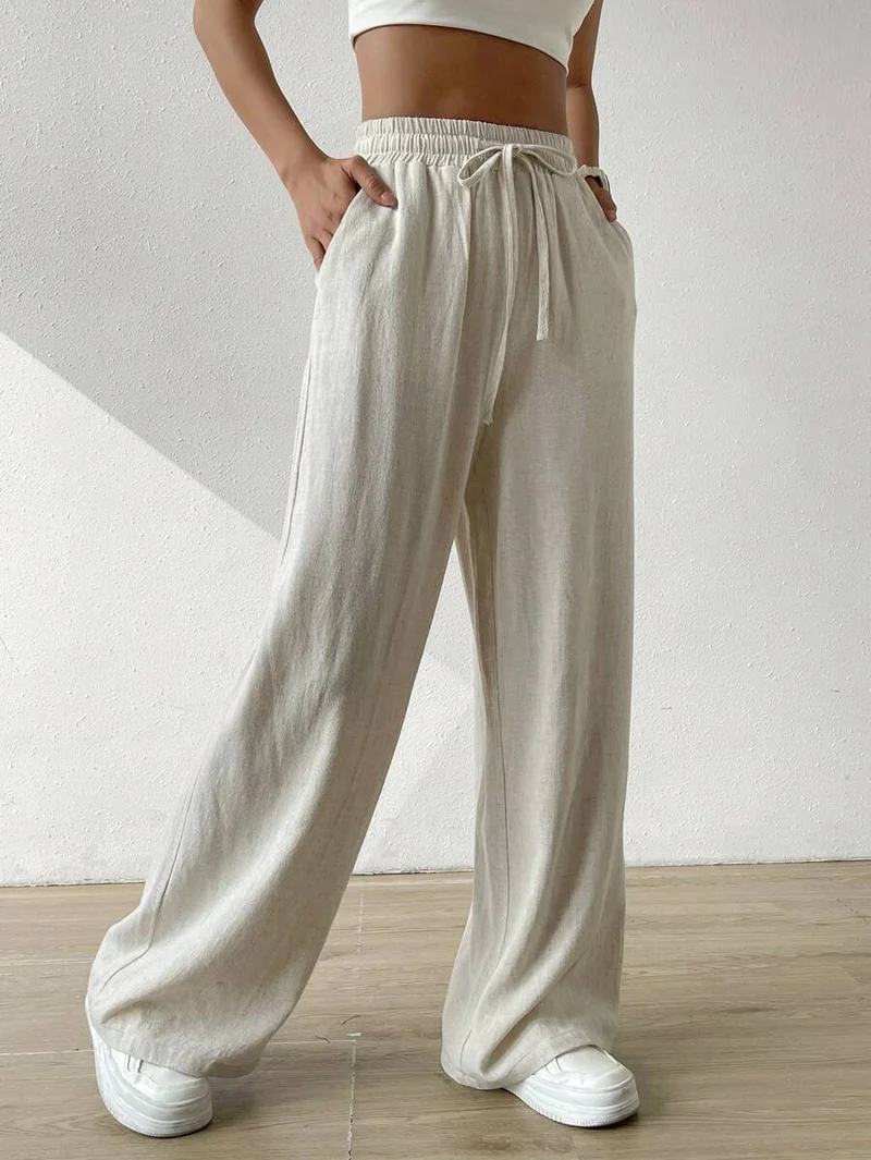 Damen entspannte Leinenhose