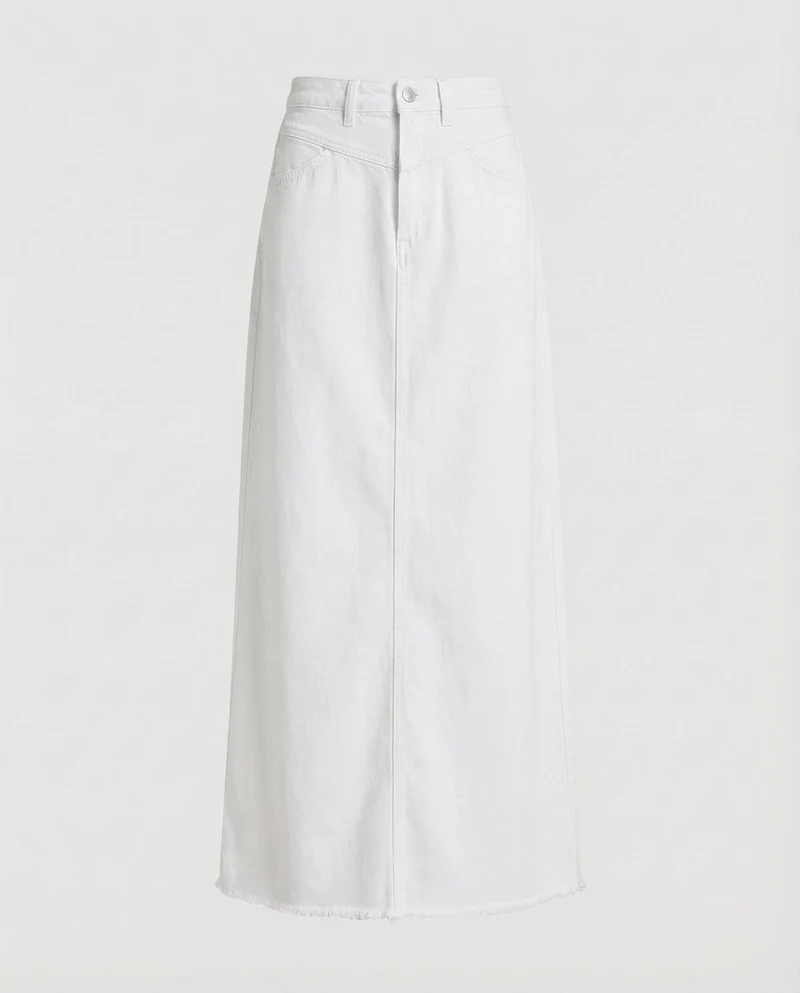Damen hochgeschnittener Denim-Maxi-Rock