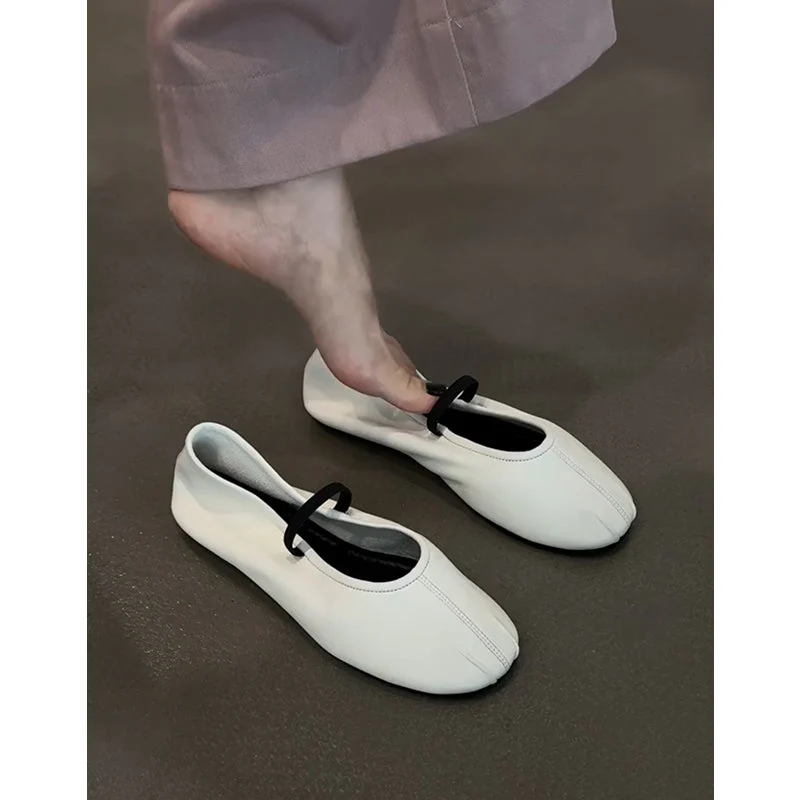 Damen Bequeme Ballerinas mit elastischem Riemen und weichem Innenfutter
