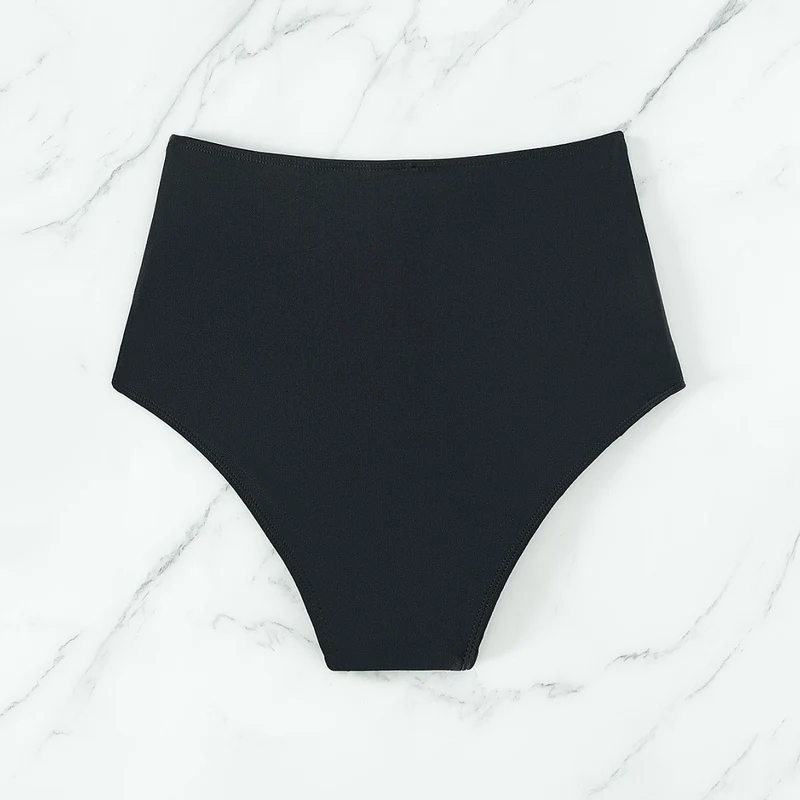 Damen Hochtaillierte Bikini-Hose mit figurformender Raffung