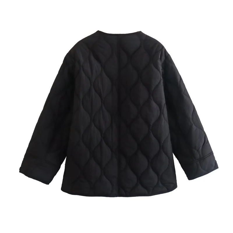 Gepolsterte Jacke Damen, Leichtes Übergröße Modell mit Taschen, Knopfverschluss