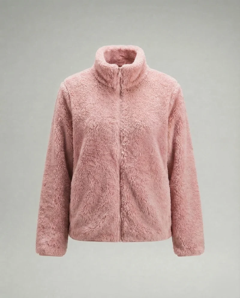 Damen Flauschige Plüsch-Fleecejacke