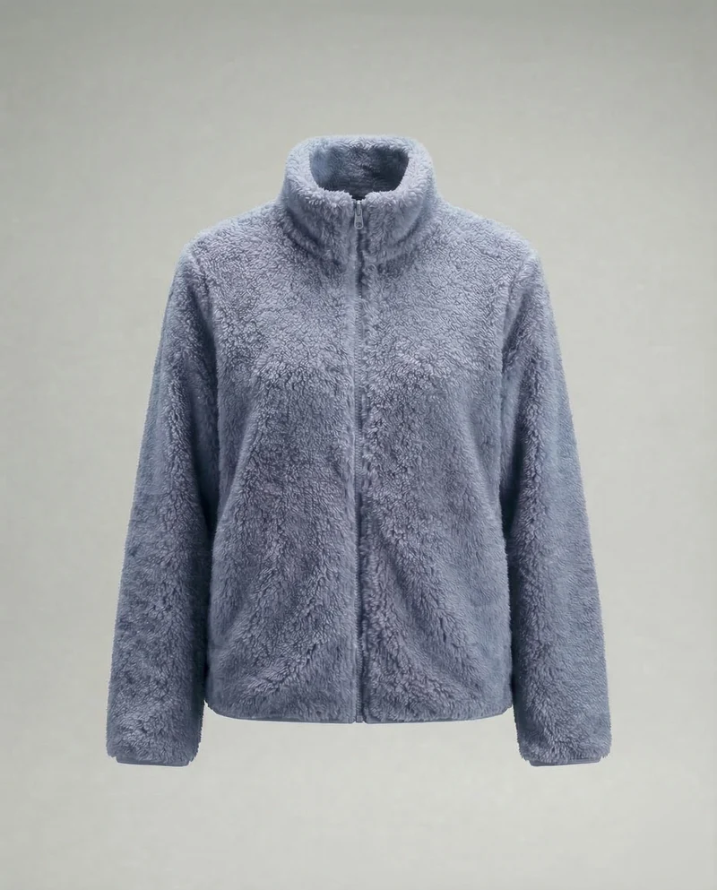 Damen Flauschige Plüsch-Fleecejacke