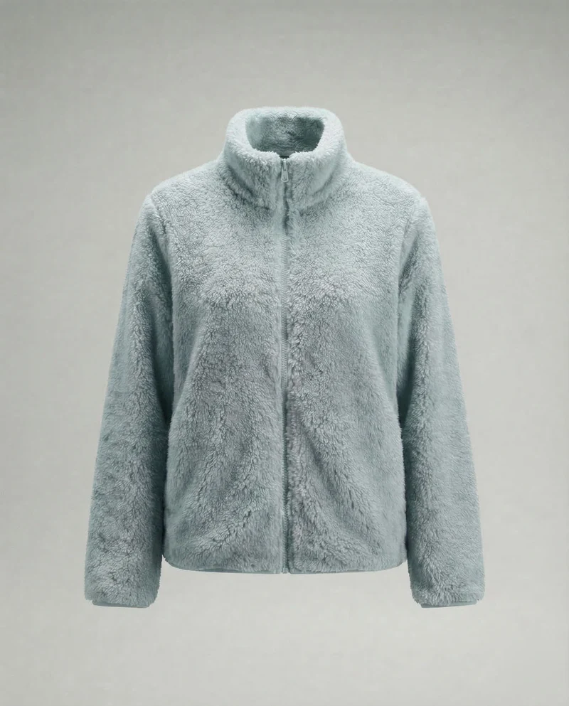 Damen Flauschige Plüsch-Fleecejacke